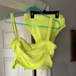 Aerie Bright Yellow Bandeau Bikini